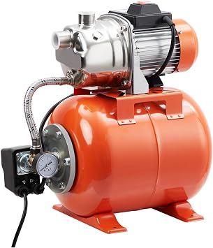 1 HP Shallow Well Jet Pump with Pressure Tank 800GPH, 115V Automatic Water Booster Pump for Home Water Supply, Garden Irrigation, Lawn Sprinklers, and Small Farm Applications