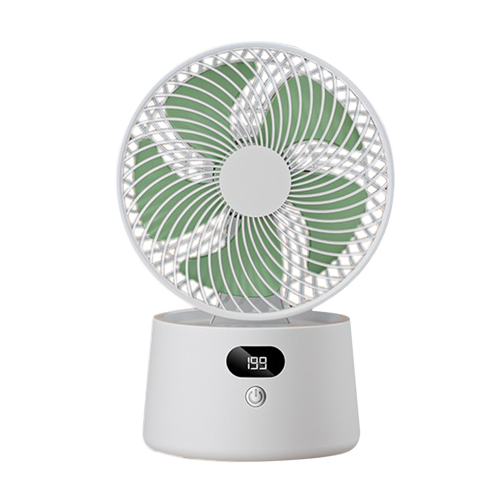 Ventilatore Circolatore d'Aria da Tavolo Display Digitale Silenzioso | Ventilatore Circolatore d'Aria da Comodino Per Uomini, Donne, Adulti, Ufficio, Campeggio, Viaggio in Auto, Soggiorno,