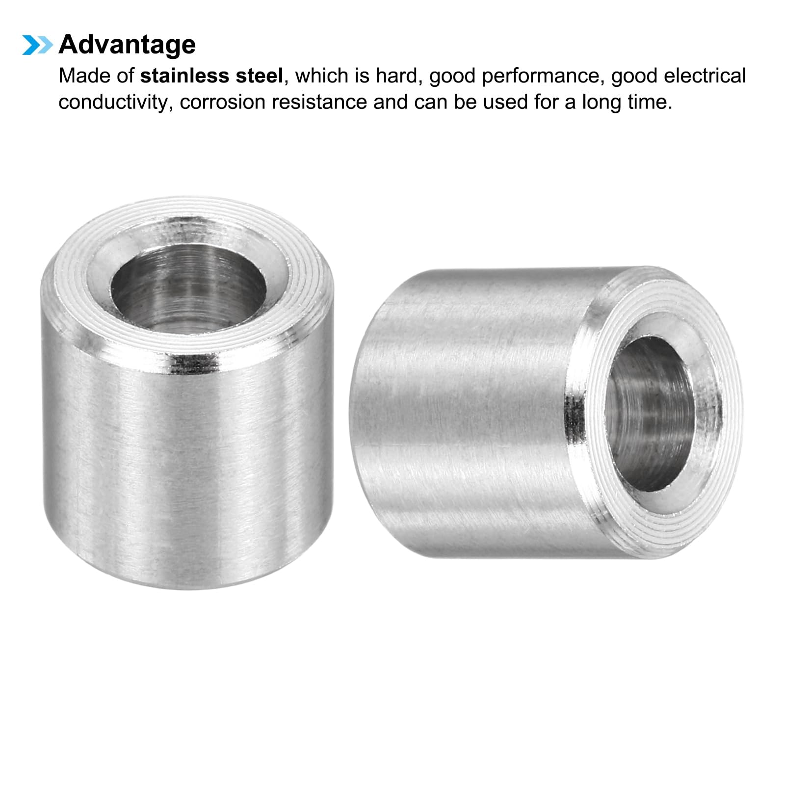 PATIKIL M4 Stainless Steel Spacers, 12Pcs Metal Spacer 4mm ID x 8mm OD x 8mm L Screw Standoff for 3/16" or M4 Screw - Image 4