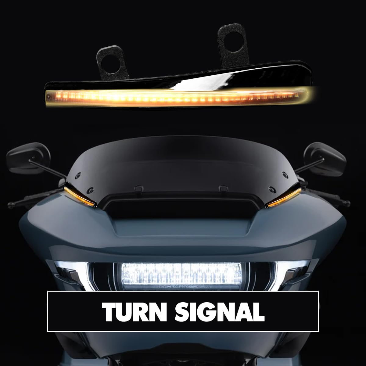 Turn Signal Light Side LED Windshield Trim Lights Compatible for 2023 2024 FLTRXSE 2024 FLTRX/FLTRXSTSE, LED Windscreen Light（Side Light ）