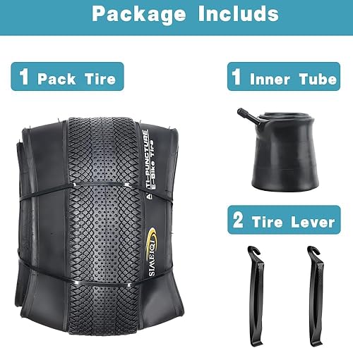 Miniatura 8 de SIMEIQI Neumático y tubo para bicicleta eléctrica de 20 pulgadas26 x 4.0 pulgadas, neumáticos de triciclo para bicicleta eléctrica, neumático de