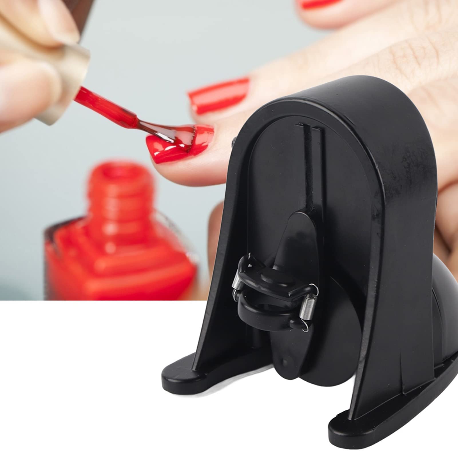 Mezclador de esmalte de uñas con botón táctil, resorte ajustable, accesorios duraderos, parada automática, adecuada para esmalte de uñas y gel UV (enchufe de EE. UU.)