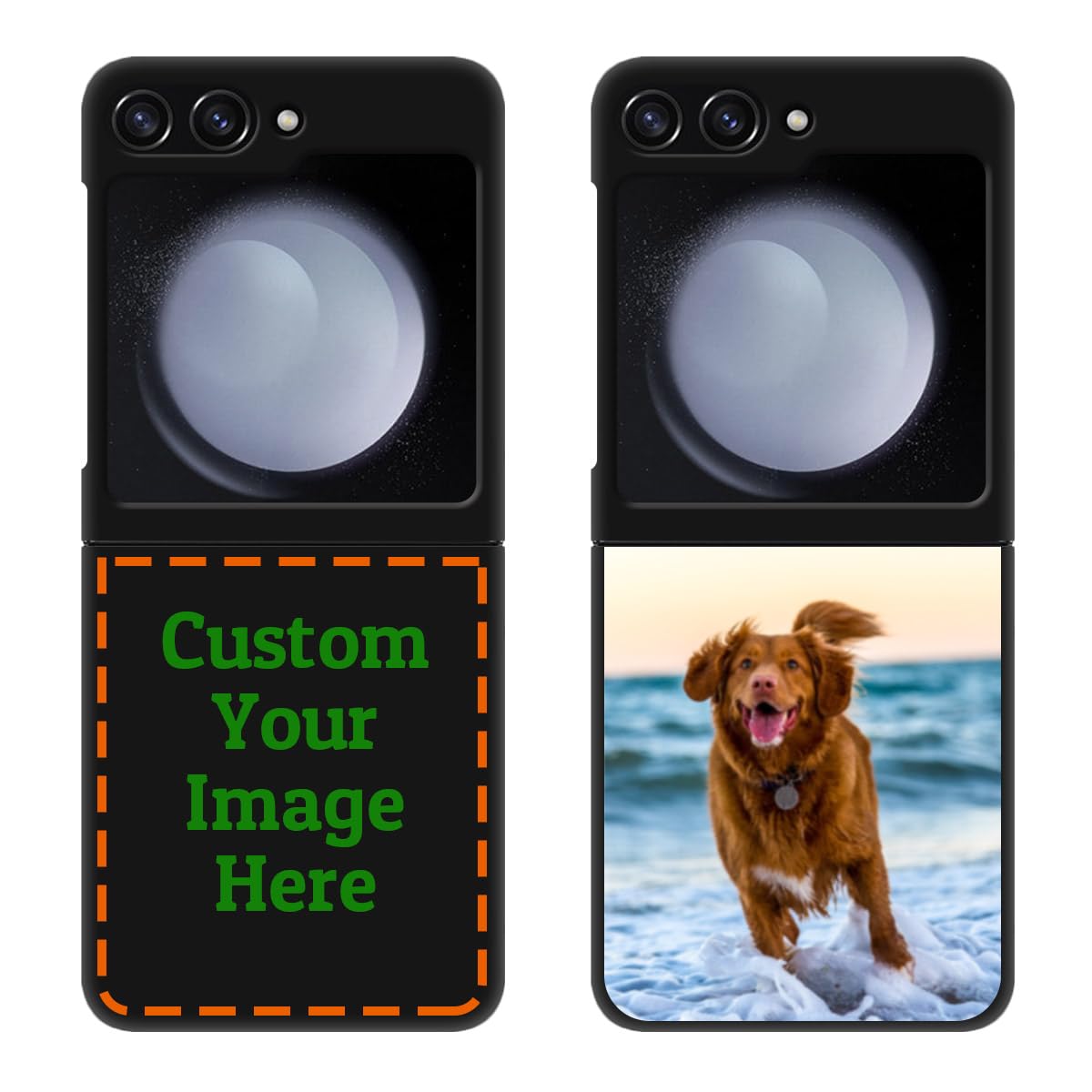 Klsify Custom Personalized Photo Case for Samsung Galaxy Z Flip 6 Customized Your Image Text Picture Logo Name Design Shockproof Black 3D Matte Hard Phone Cover Shell