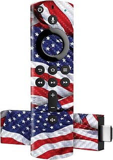 MightySkins Carbon Fiber Skin for Amazon Fire TV Stick 4K - Patriot | Protective, Durable Textured Carbon Fiber Finish | Easy to Apply, Remove, and Change Styles | Made in The USA