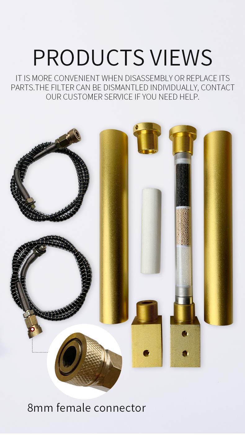 TUXING Séparateur d'huile et d'eau, 4500 psi, avec valve de sécurité, filtre à air de filtration en deux étapes pour compresseur d'air haute pression plongée sous-marine 408 mm x 100 mm