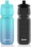 SLUXKE 32oz Bike Water Bottle Squeeze 2Pack, 1000ml Sports Bicycle Water Bottle BPA Free, Lightweight Bicycle Water Bottle Fits Most Bike Cages
