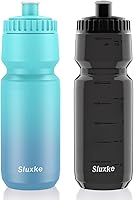 Vista 8 de Botella de agua exprimible de 24 onzas, paquete de 2 botellas de agua para bicicleta, a prueba de fugas, sin BPA, para todos los ejercicios