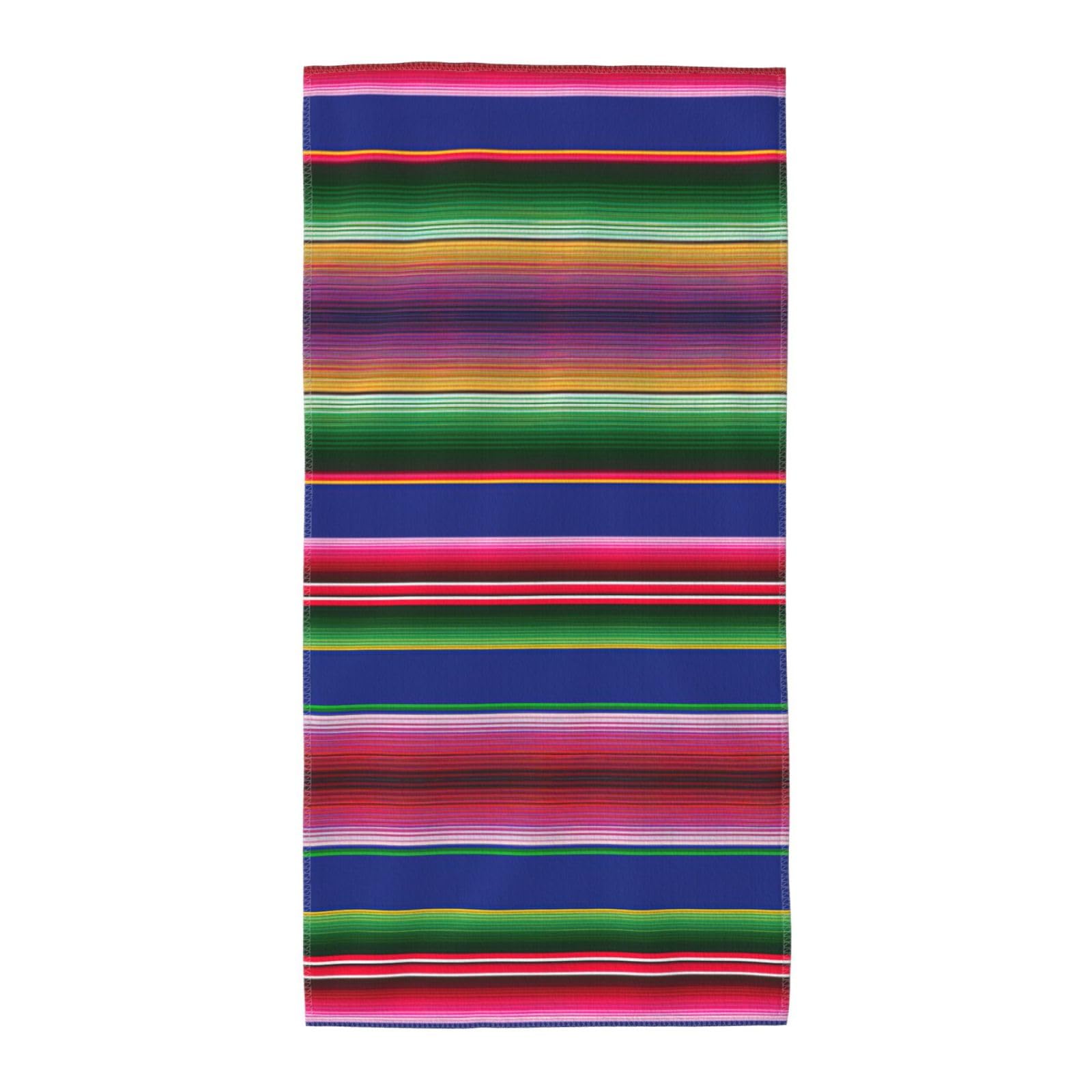 SDEGTHO Colorful Mexican Stripes Fashion Printed Bath Towel High Water Absorption For Hiking Trip