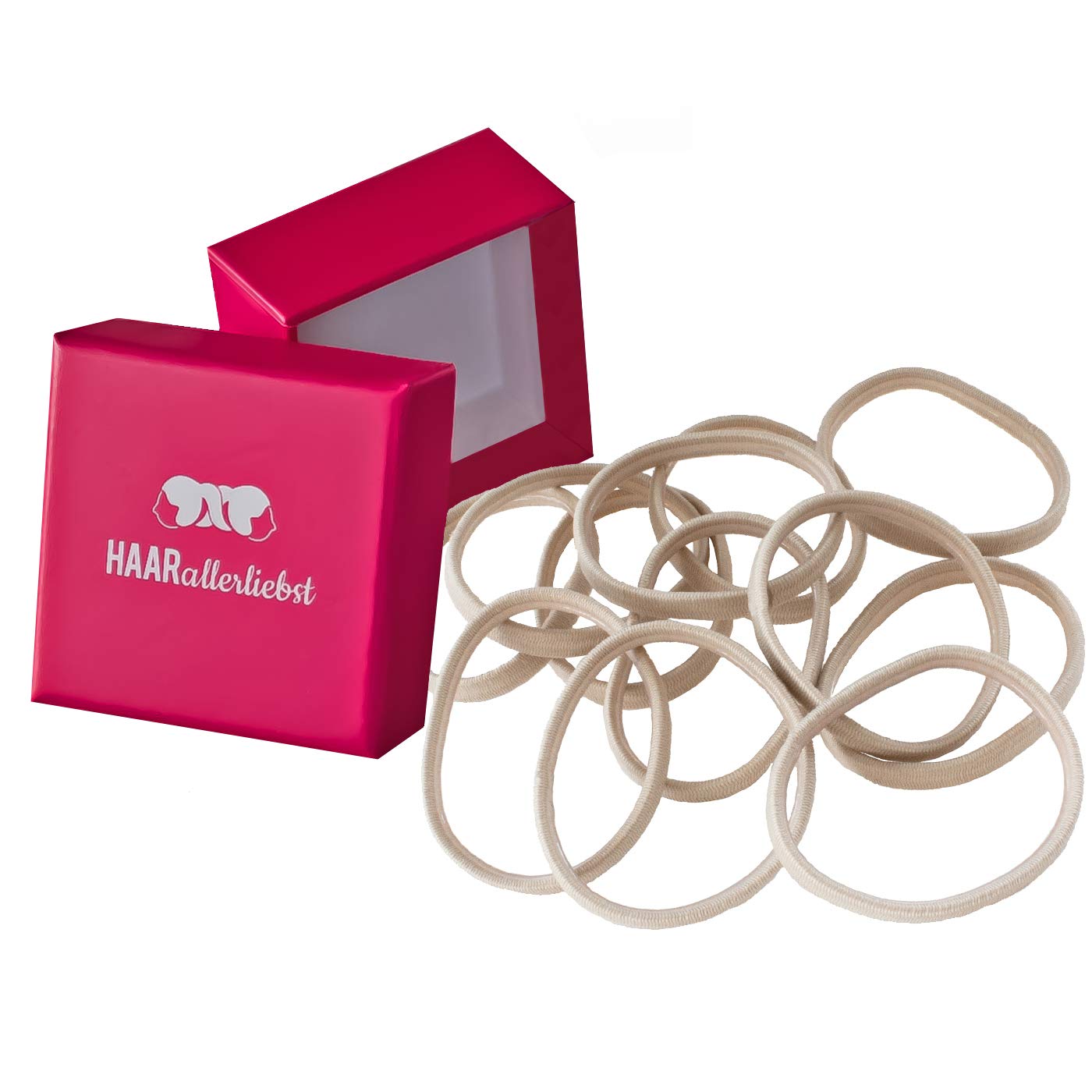 HAARallerliebst Hair Bobbles Wide with Rubber Adhesion (Pack of 12, Beige, 12 Stück (1er Pack)