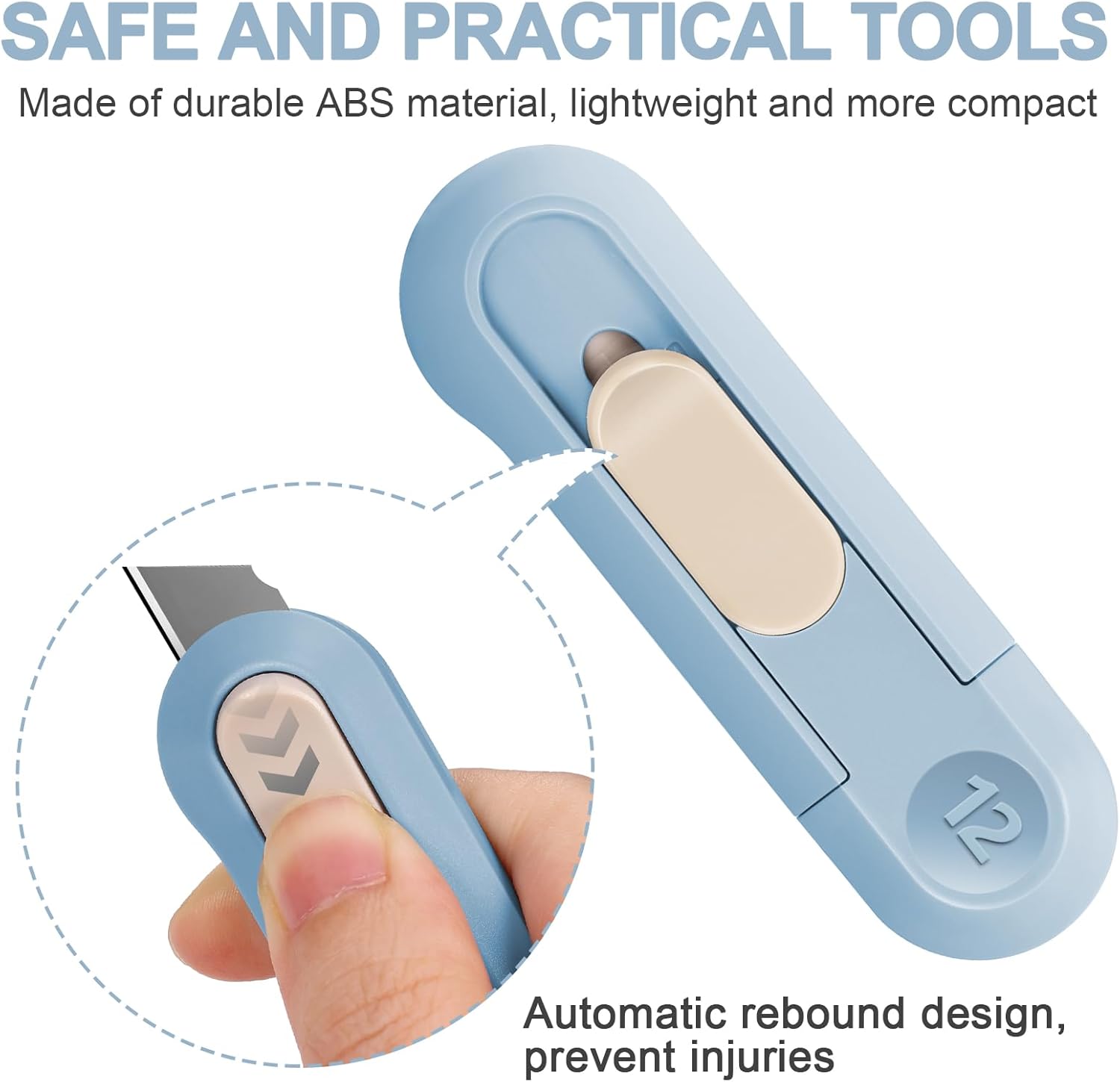8 Pcs Box Cutter, Retractable Box Opener, Small Utility Knife, Package Opener, Easy Slide Retractable Cute Box Cutter for Opening Daily Express Boxes, Envelopes, Packages, Crafts, Office Home Use