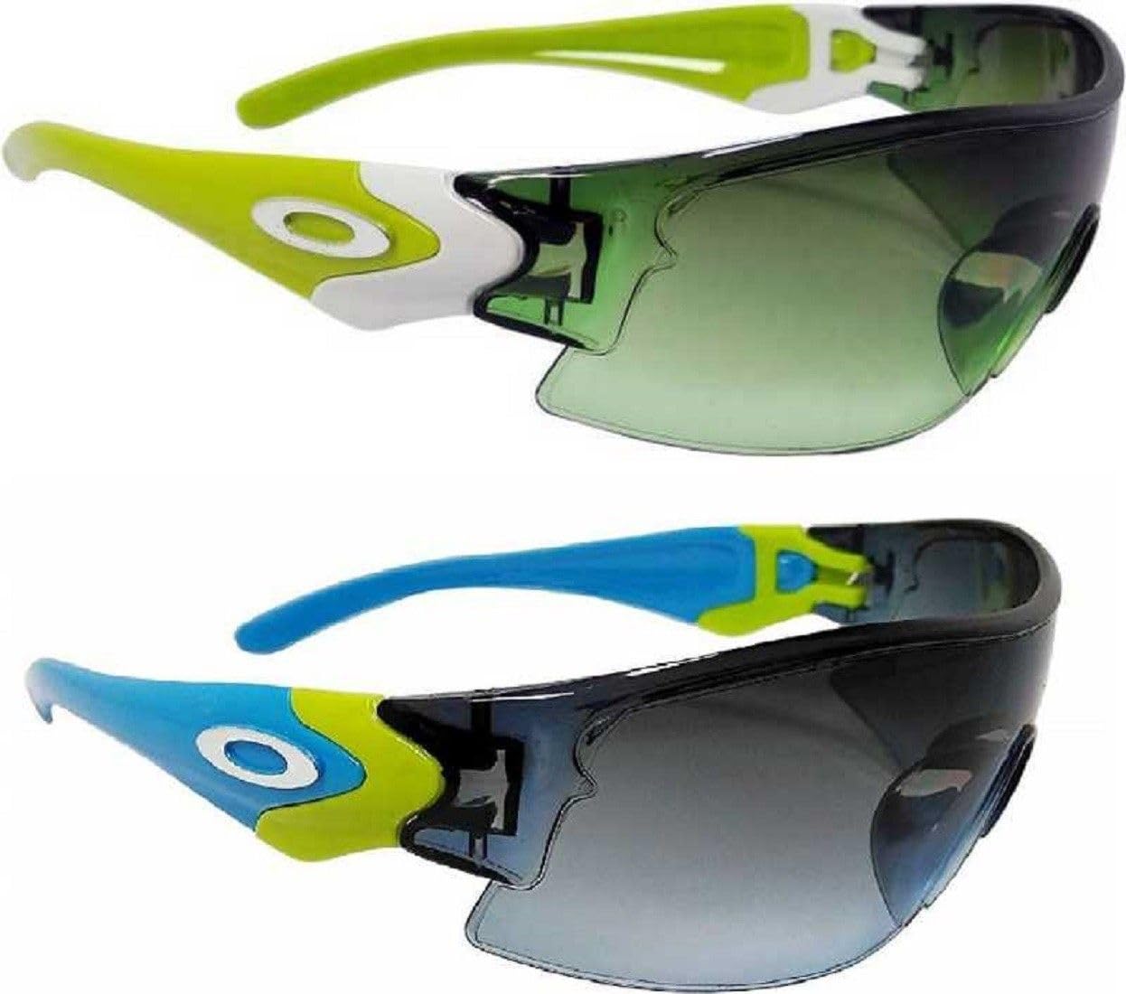 Half-frame Unisex Kids Casual Multicolor Plastic Heart-shaped Sunglasses, Green-Blue Polycarbonate Polarized UV Protection Lenses