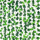 Teldrassil 24pcs 180 Feet Fake Ivy Leaves Fake Vines, Artificial Ivy Garland Greenery Artificial...