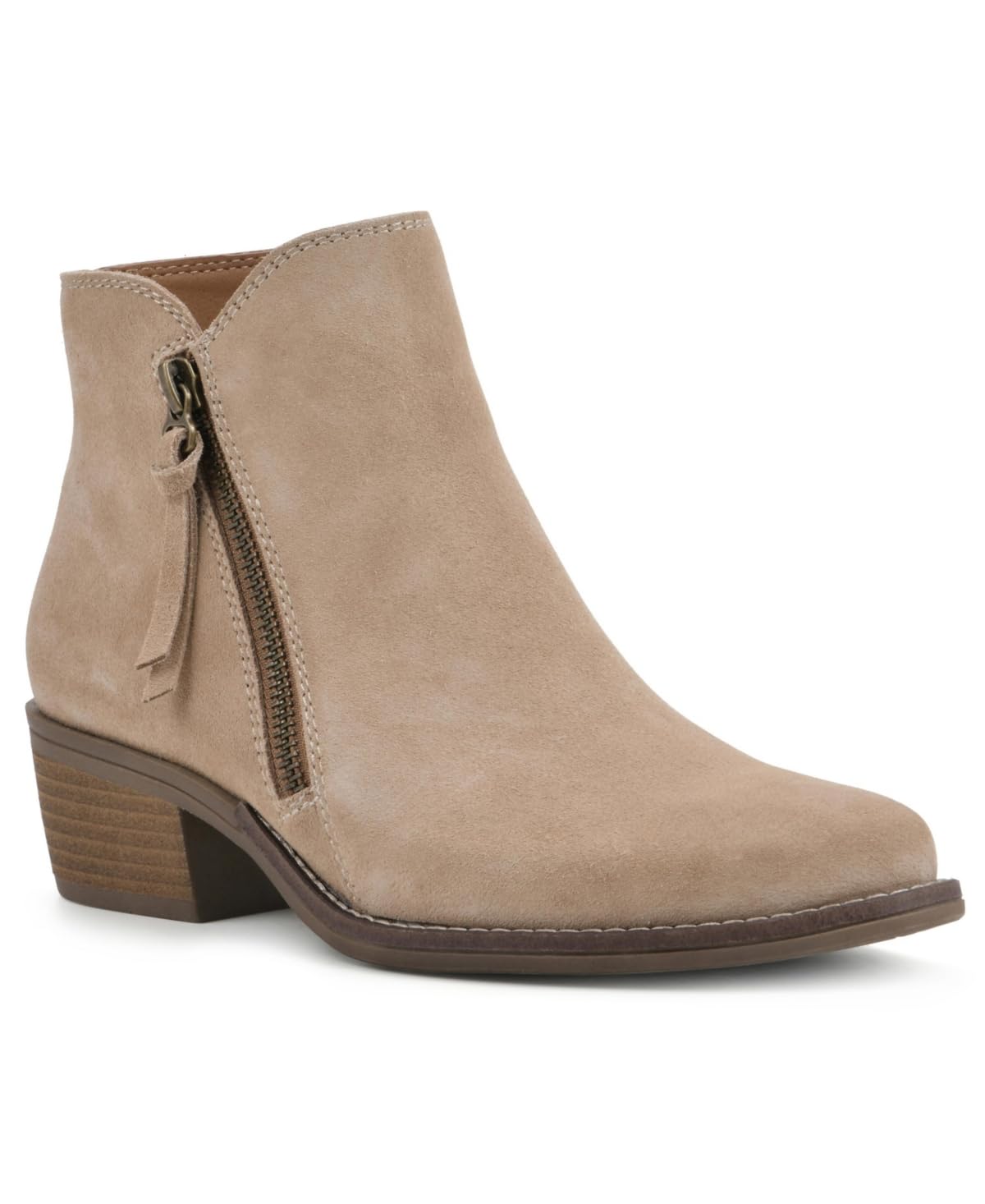 WHITE MOUNTAIN Womens Altos Zipper Ankle Booties Brown 5 5