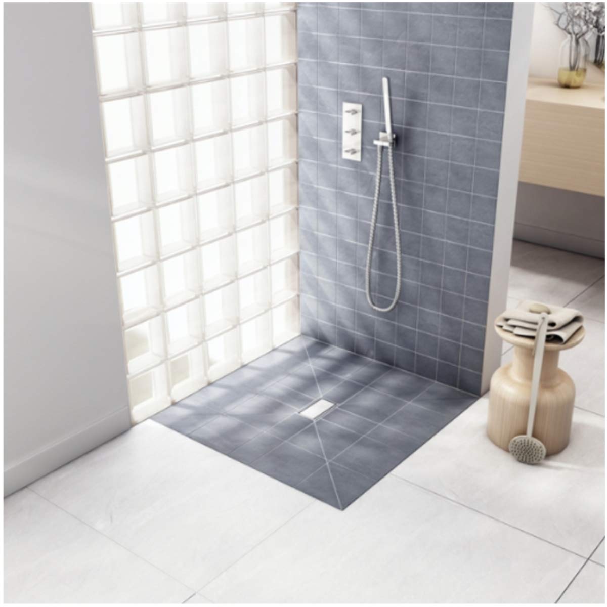 VBChome Duschelement 90x90 Cm Mit Gefälle & Ablaufrinne | Befliesbar, Flach, Für Bodengleiche Duschen