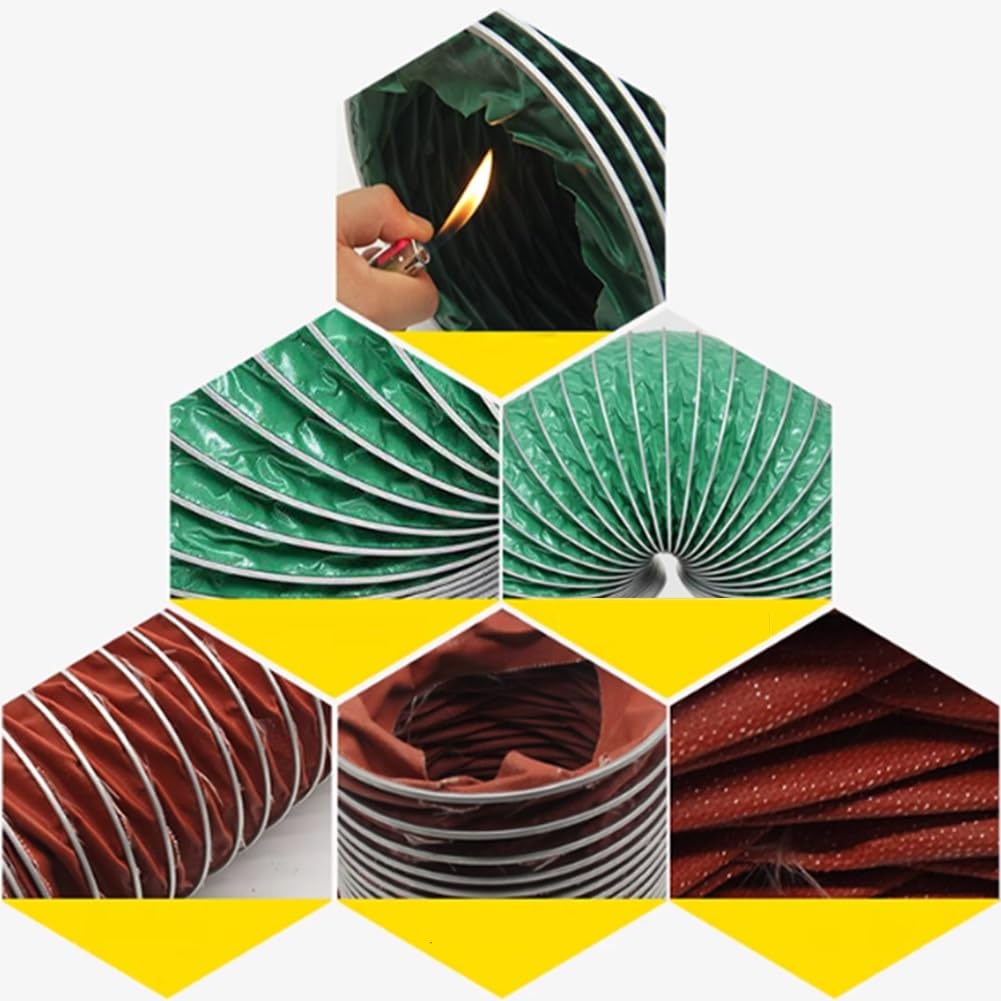 Tubo Flessibile Per Condotti, Tubo Flessibile Per Condotti Isolato Ad Alta Resistenza, Condotto 'aria Lungo, Per Riscaldamento, Raffreddamento, Ventilazione E Scarico(Green-8m,Diameter-125mm)