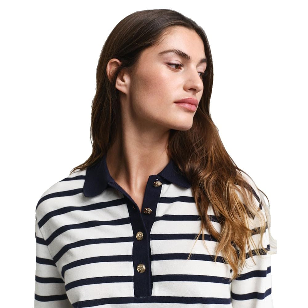 GANT Breton Stripe Ls Pique Polo Polo Femme