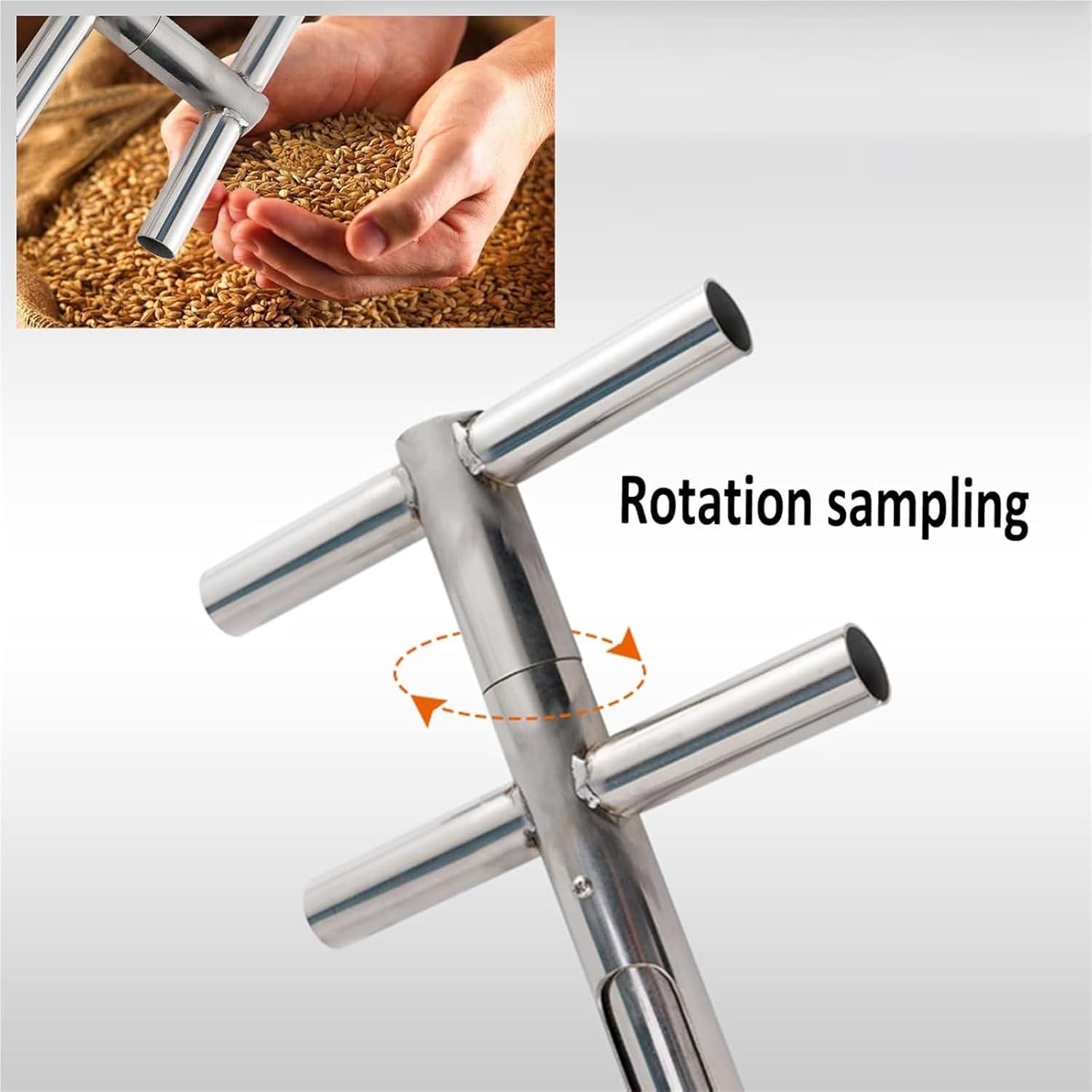 Grain Probe Sampler:Stainless Steel Grain Probe Sampler - 3/4" Powder Sampling Tool, 32mm Diameter, 1.5m (4.9ft) Durable Collection Instrument for Agriculture & Lab Testing