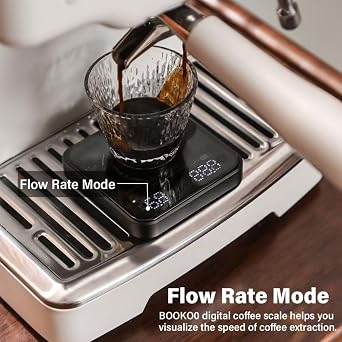 BOOKOO Coffee Scale Espresso Scale with Timer Mini Digtial Coffee Scale Rechargeable with Auto Mode Flow Rate Mode for Coffee Extraction Scale for Coffee APP Bluetooth Connection Coffee Bean Scale