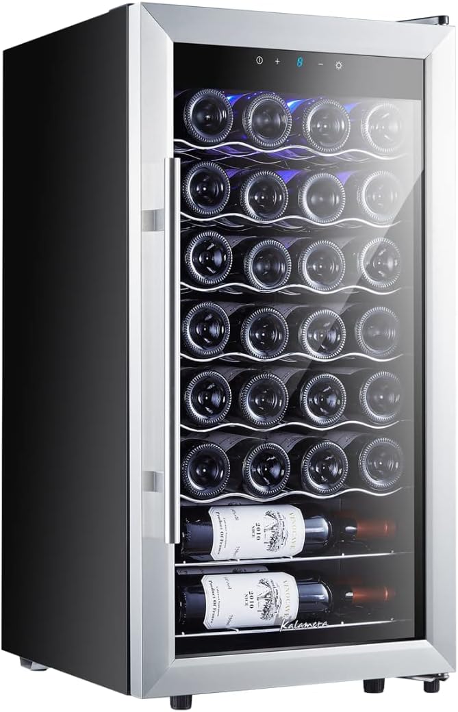 Kalamera Wine Fridge, 28 Bottles Wine Cooler Fridge with Stainless