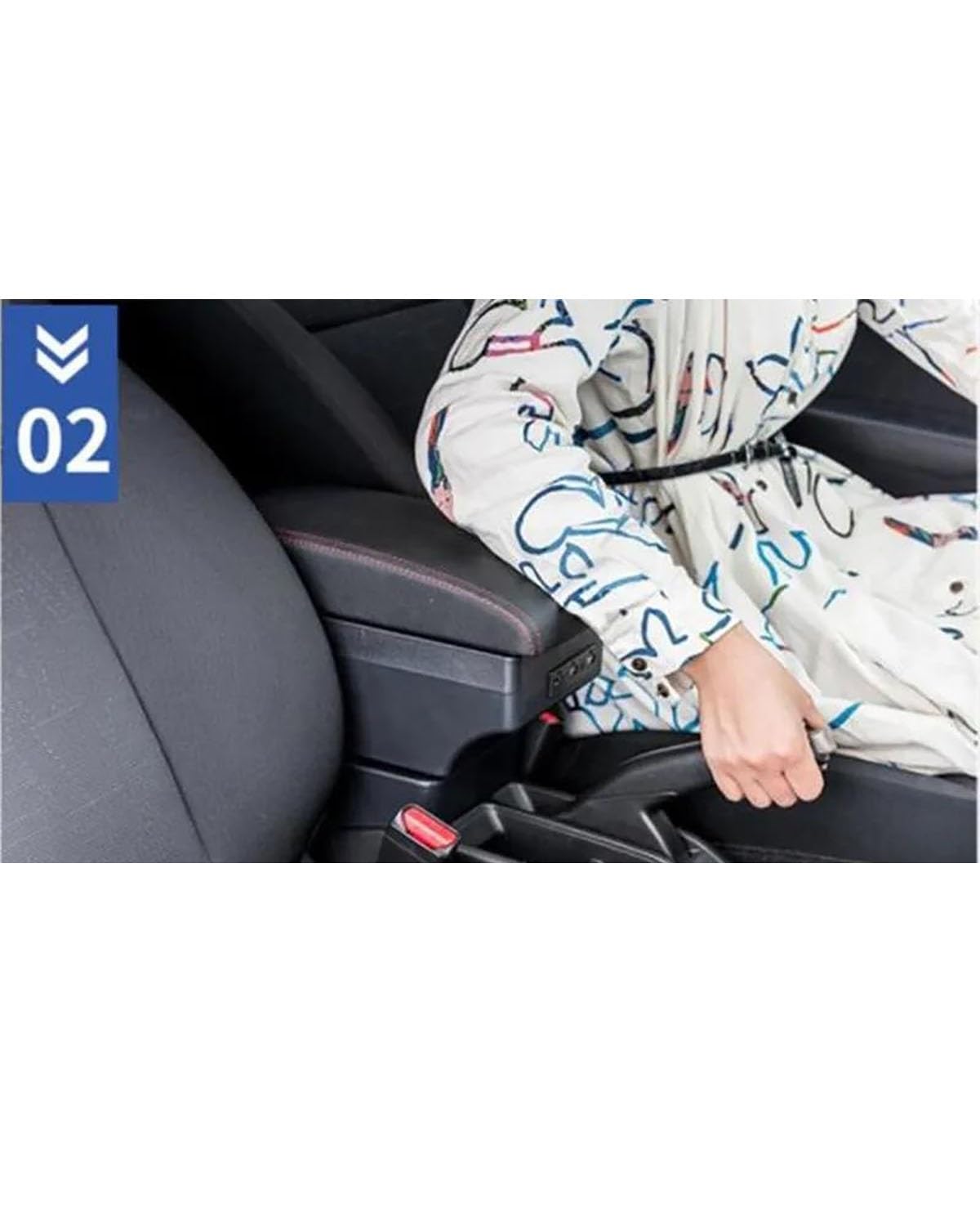 Bracciolo Auto Per POLO Mk5 6R 2010-2018 Scatola Portaoggetti Per Bracciolo Auto Retrofit Auto Braccioli(B1 Black red 3USB)