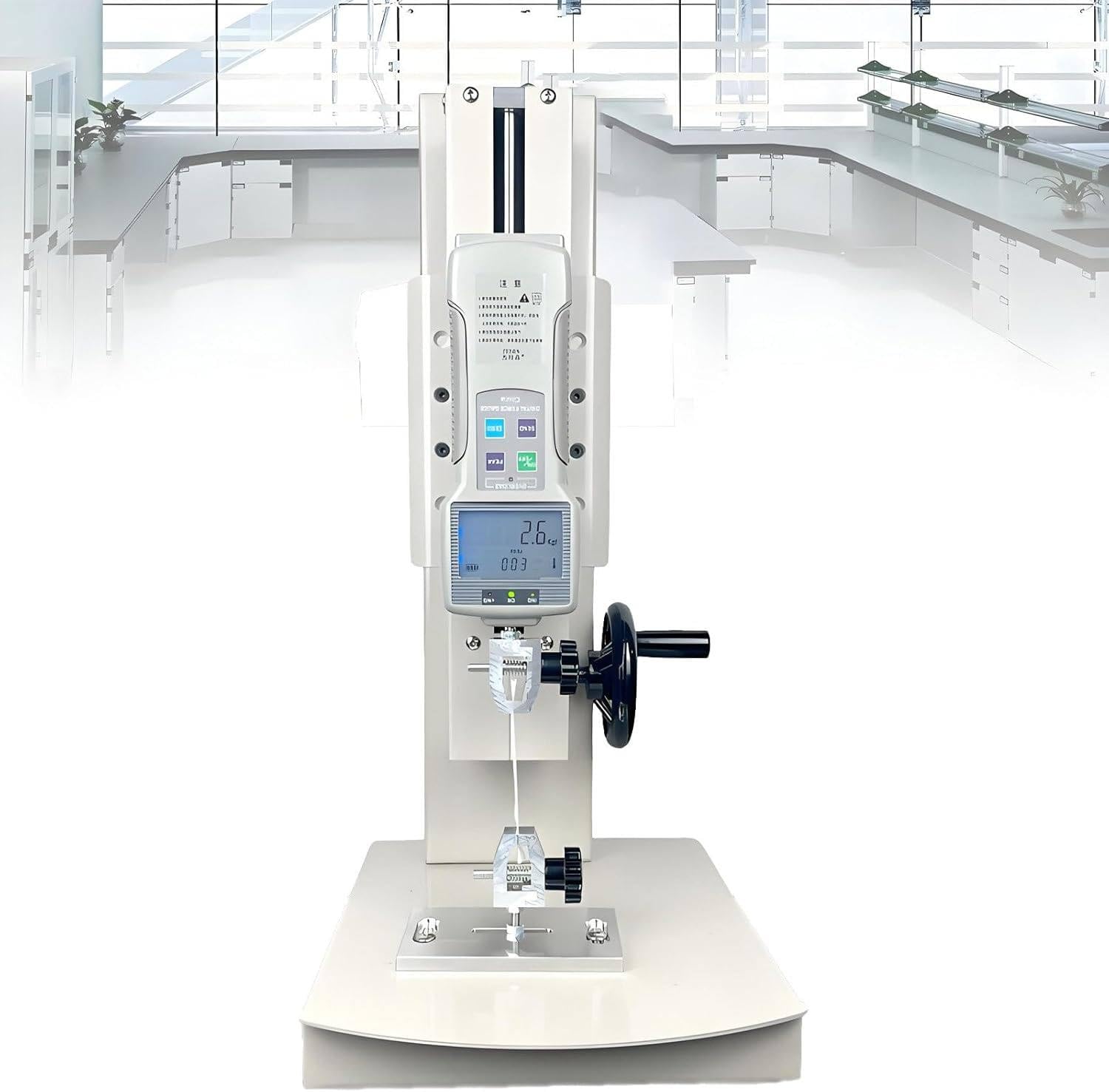 FJYAWEN USB Digital Force Gauge, High Precision Push-Pull Tensile and Compression Testing Meter, 270mm Stroke, 0.5% Error, 0-8mm Clamping Thickness withRuler-500N