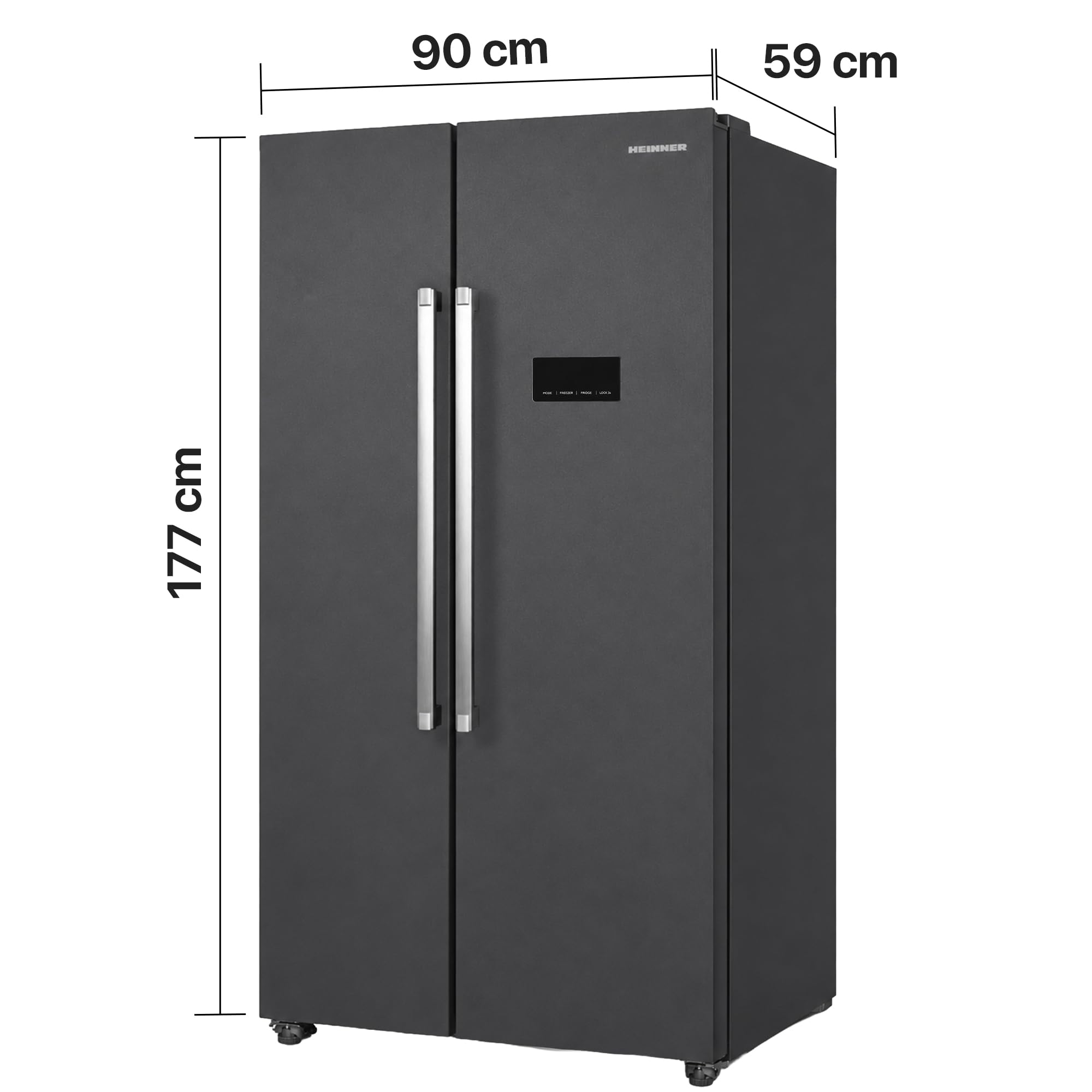 Side-by-Side Kühlschrank 442 L – Total No Frost, Inverter-Kompressor, Super Cooling & Super Freezing – amerikanischer Kühlschrank mit Doppeltür, Energieeffizienzklasse E – HSBS-HM442NFINVDGE