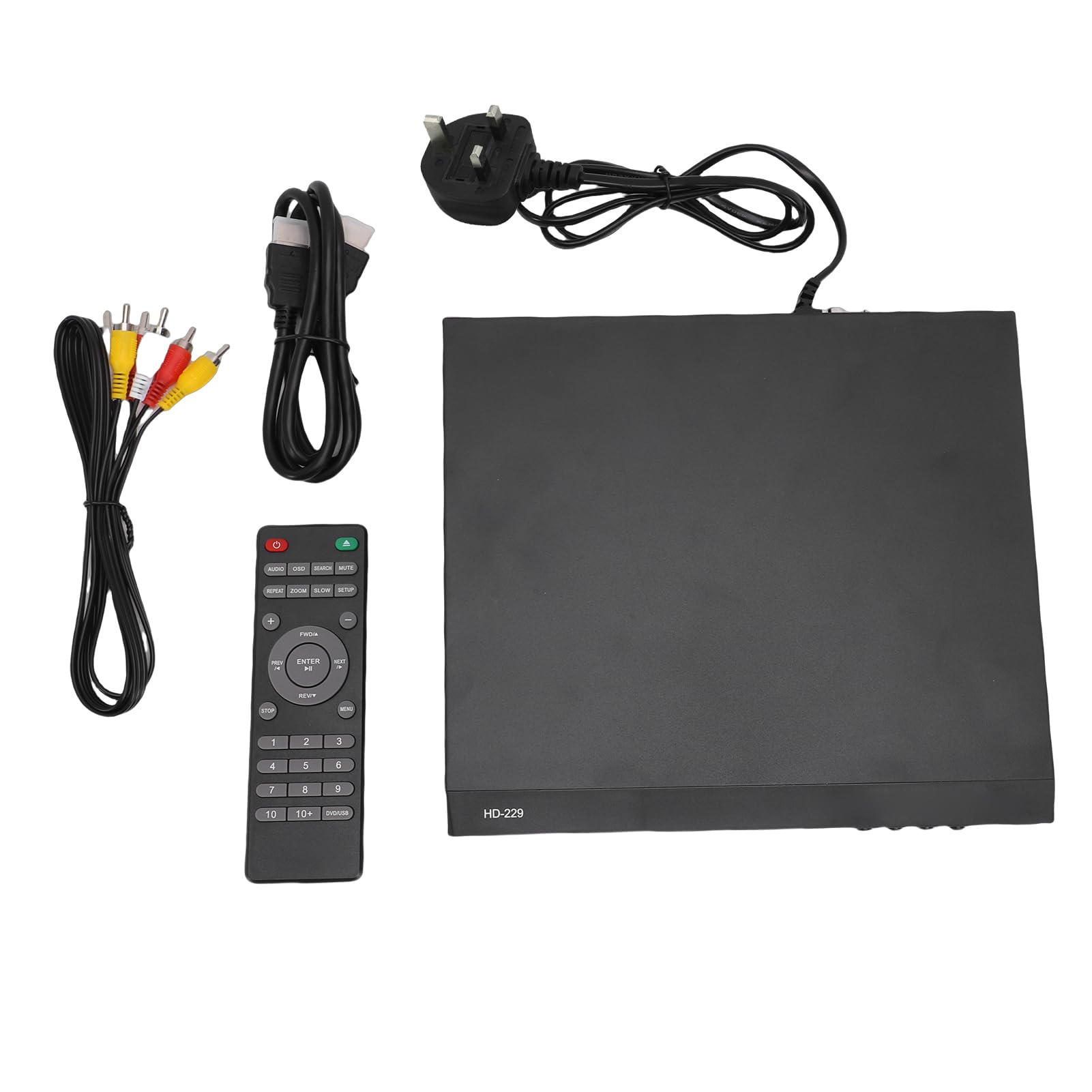 Lecteur DVD Yanmis, Lecteur DVD CD Multizone Dézoné pour TV avec Résolution HD 1080P, Port USB, Sortie, Télécommande, Compatible avec Toutes les Régions 1-6, Différents Formats de Disque (Prise GB)