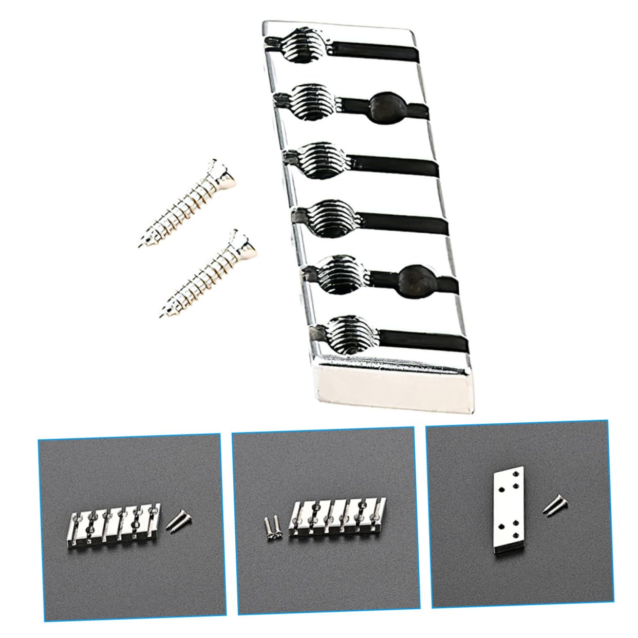 Toyvian 3 szt. bezgłowa linka do gitary, część do strojenia instrumentów muzycznych, czarne nakrętki koła, mostek tremolo, nakrętka zabezpieczająca, akcesoria do wymiany, stop cynku, metalowy