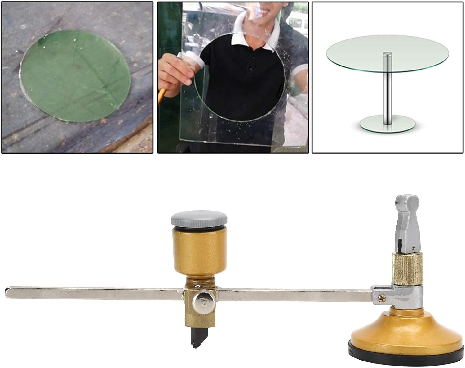Utensili per il taglio del vetro, Compasso da 40 cm Taglierina circolare per piastrelle in ceramica di vetro Taglierina circolare con ventosa