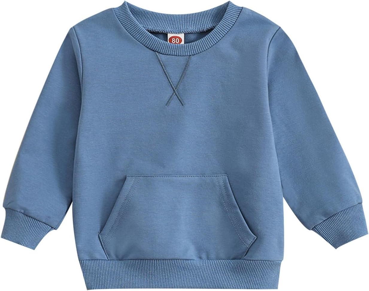 Girls' Fashion Hoodies & Sweatshirts Long Sleeve Crewneck Solid Pullover Top Unisex Youth Cute Comfort Outfit For Casual Wear
