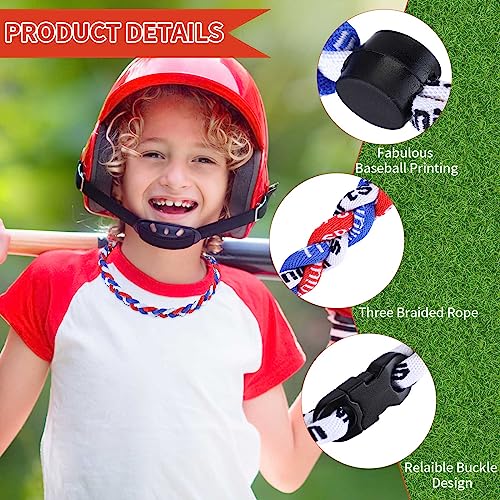 Jexine Softball Baseball Necklaces for Boys Baseball Rope Necklace 3 Rope Braided Tornado Titanium Sports Softball Gifts for Team Girls3