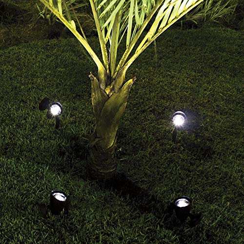 Kit 6 Luminária Solar ABS Espeto de Jardim Refletor Spot LED
