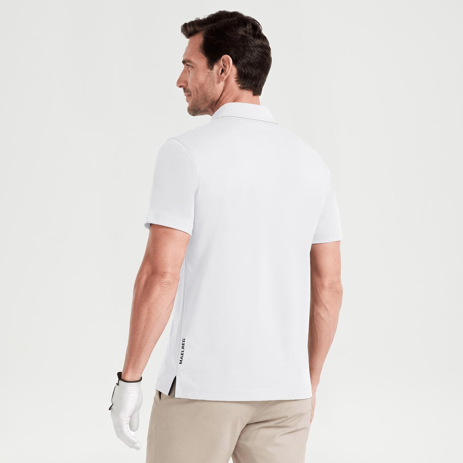M MAELREG Mens Golf Shirt Short Sleeve Moisture Wicking Slim Fit Performance Casual Roma Knit Golf Polo Shirts for Men