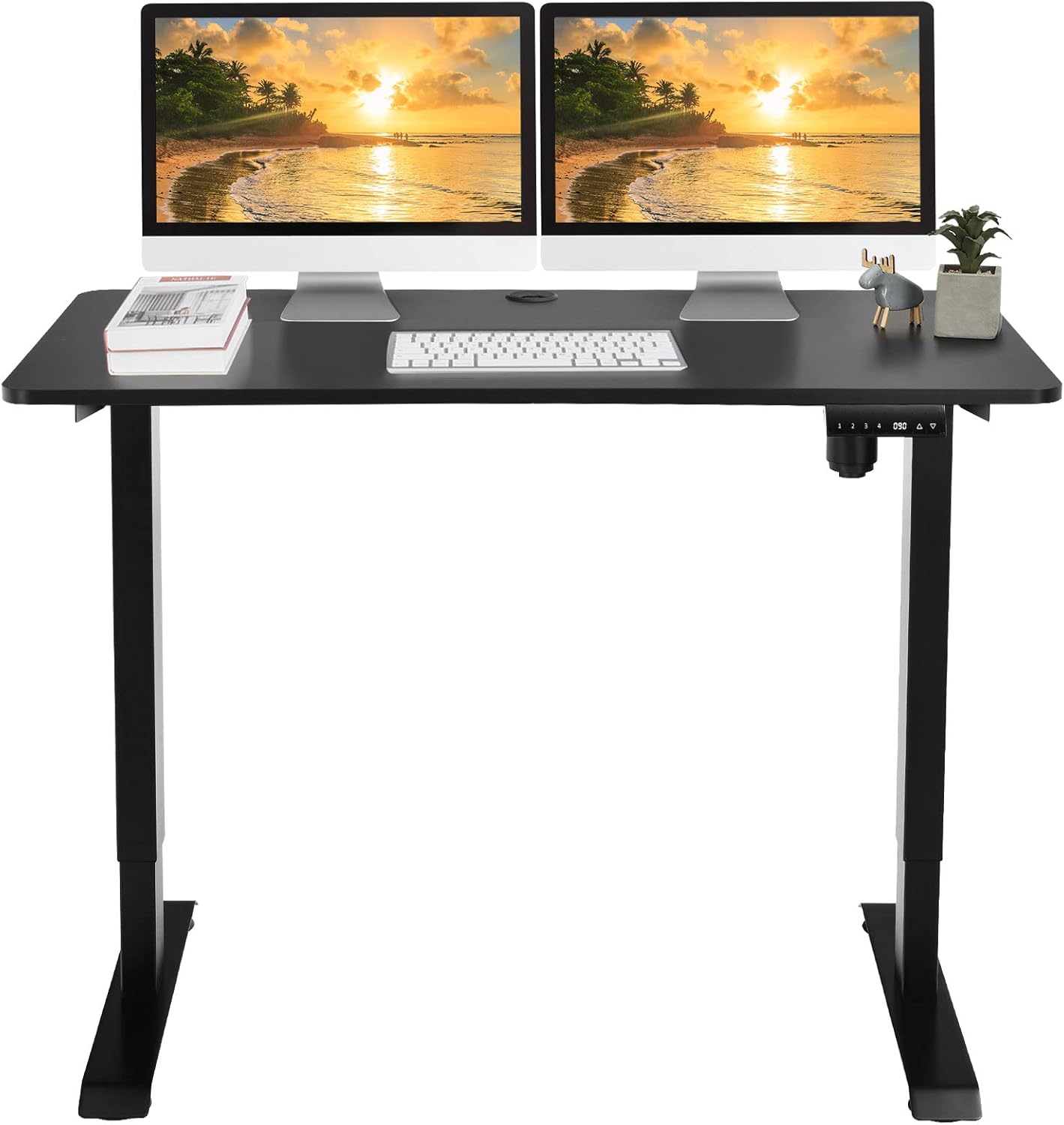 Escritorio Eléctrico Ajustable en Altura, 48x24x28 pulgadas, Negro