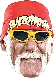 قناع وجه واحد لزينة الحفلات بتصميم المصارع هالك هوجان SM400 بتصميم جذاب لمحبي دبليو دبليو اي منستار كاتاوتس، متعدد الألوان