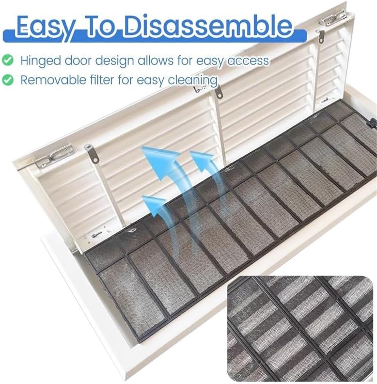 1pc Customizable ABS Access Panel with Filter - Louvered Vent Cover for Attics, Bathrooms, and Cabinets(660x1020mm)