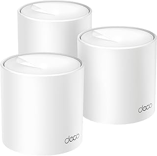 [NUEVO]TP-Link Deco X1500 (3-Pack) - Sistema WiFi 6 AI Mesh, AX1500 Doble Banda 2.4 GHz/5 GHz, Cobertura hasta 600 m2, 3X Puertos GigabIt por Unidad, Banda 160MHz Canal, ODFMA, 1024QAM, Color Blanco