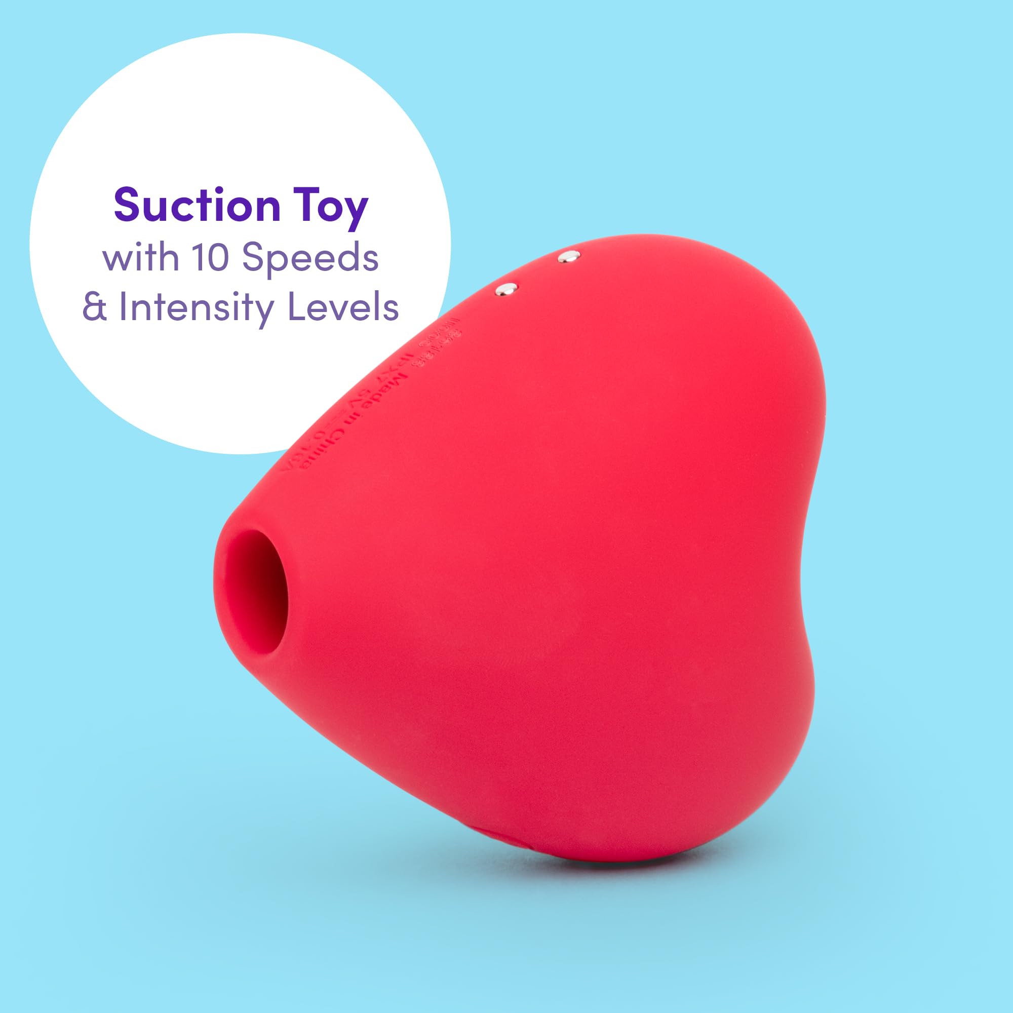 Lovehoney Heart Clitoral Sucking Toy - Clit Stimulator with 10 Suction Speeds and Patterns - Waterproof Sucker Vibrator - Silicone Vibrating Adult Sex Toys for Women - Rechargeable - Red