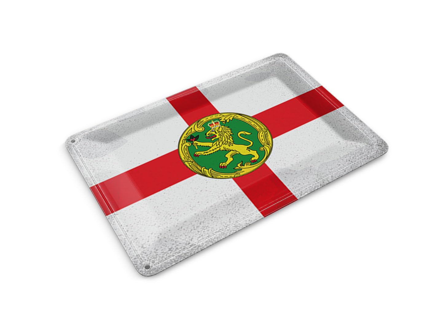Femer Tin Postcard Alderney Flag 14 x 10 cm Flag Vintage Decorative Sign
