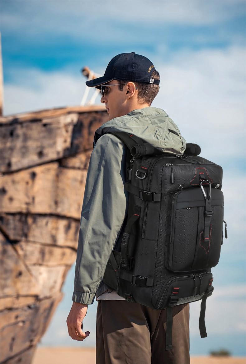 Travel Backpack for Men & Women, Convertible Duffle Bag 60L Large Carry on Backpack with Shoe Laptop Compartment, Wet Pocket
