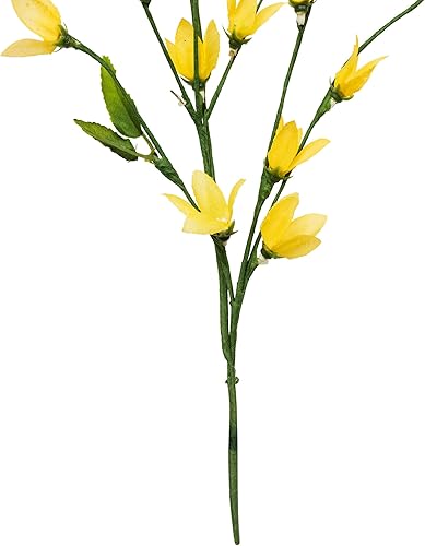 Miniatura 6 de Guirnalda floral de primavera artificial amarilla de 5 x 2 pulgadas, sin iluminación