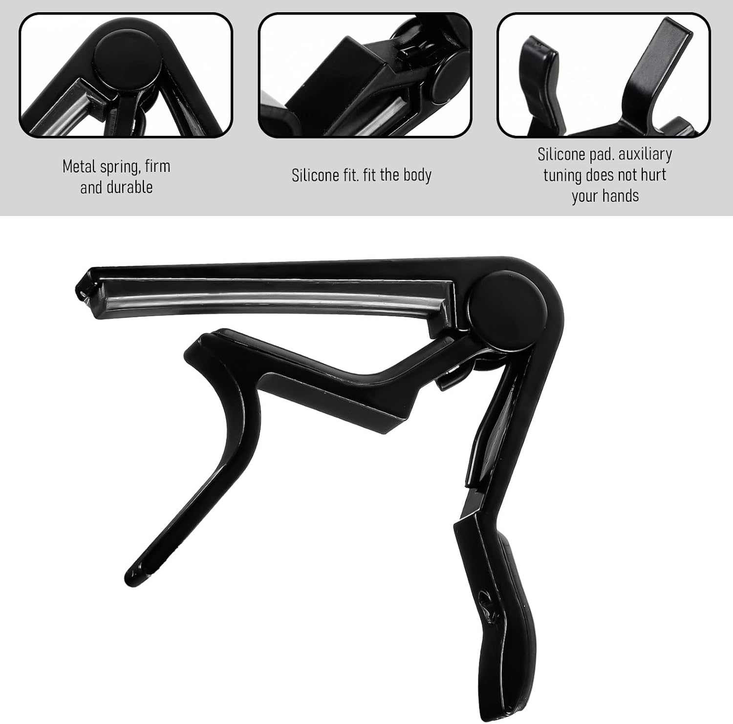 10 Pieces Guitar Clamp Capo Aluminum Metal Universal Electric Guitar Capo Clamp for Various Types Lightweight String Instrument