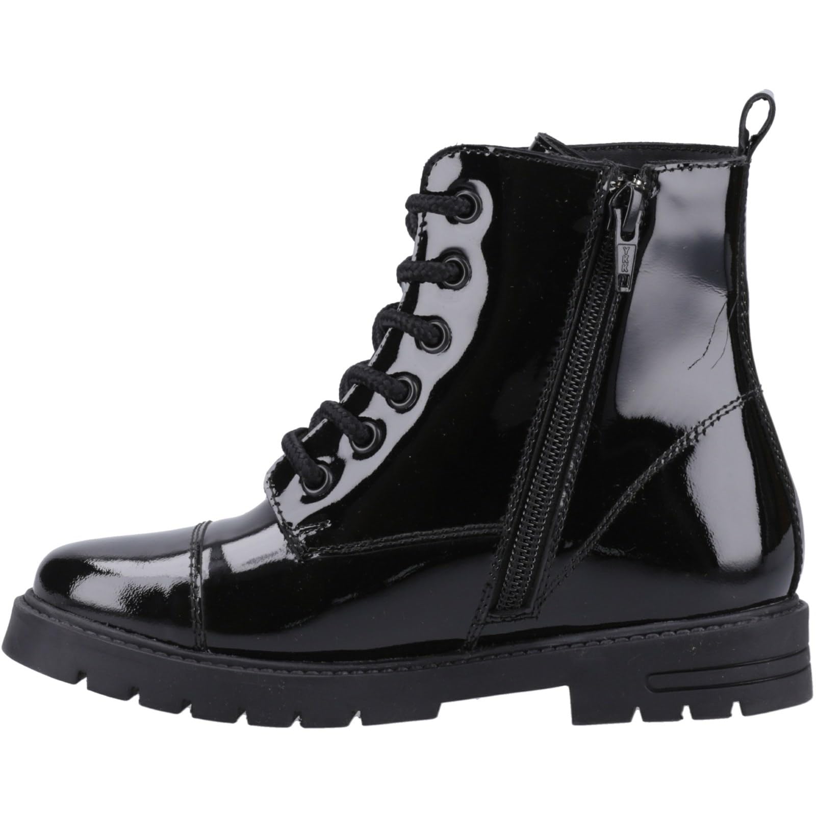 Hush Puppies Lauren Jnr Patent Lace Up Ankle Boot