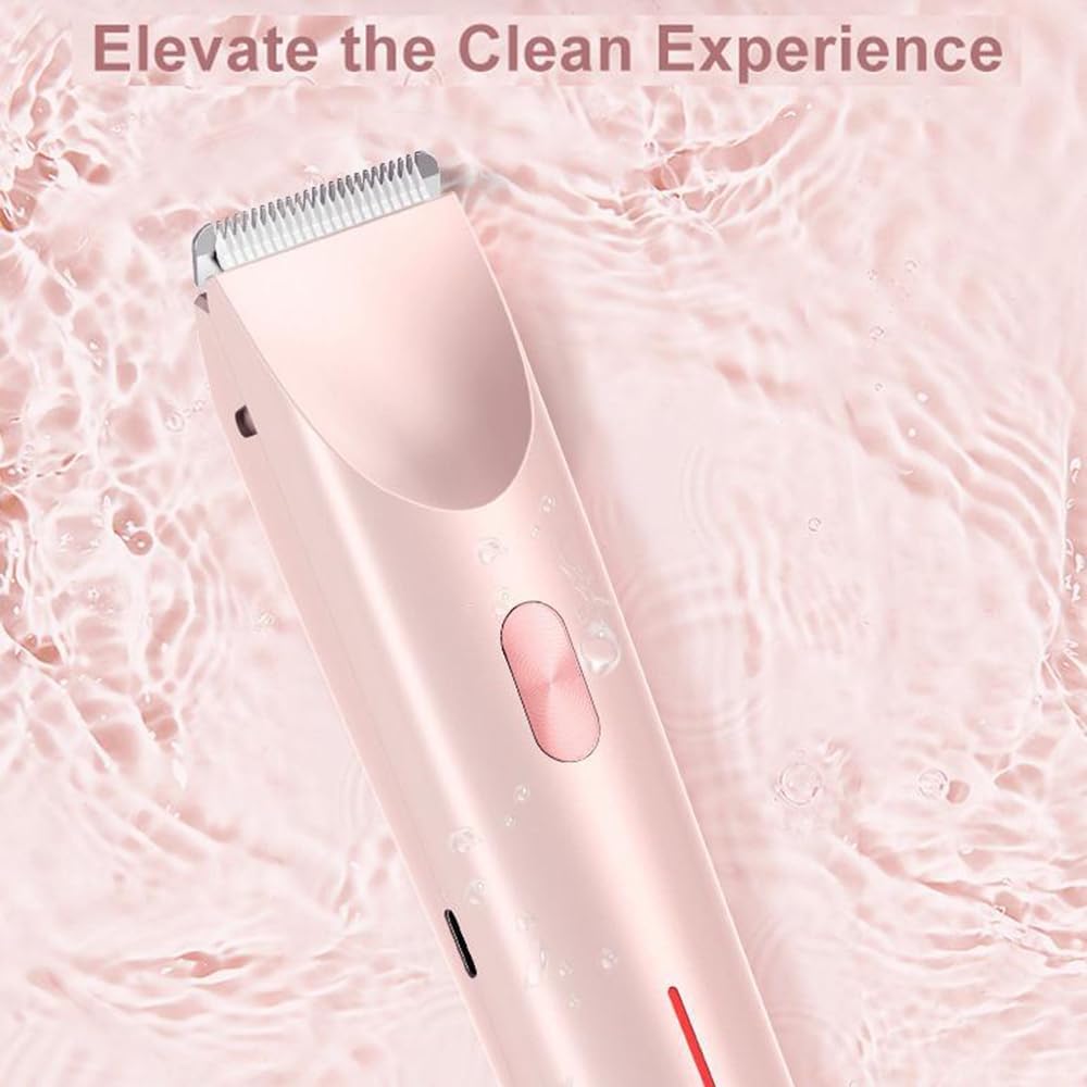 Pelvora Intimrasierer 5-In-1 Für Damen, Pelvora Intim Trimmer, Elektrischer Rasierer Damen, Mit Usb-Ladestation, Ipx7 Wasserdichter, Für Körper, Achseln, Bikini, Augenbrauen Und Nase (Lila)