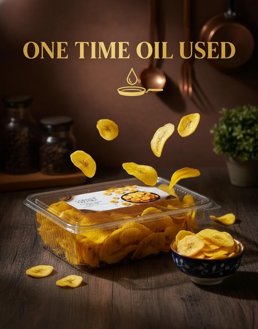 Golden Chaska Banana Chips Salted | Crispy & Crunchy Handcrafted With Love and Care| NO Preservatives, NO Palm Oil and NO added Colors | 250g | Large Pack 2