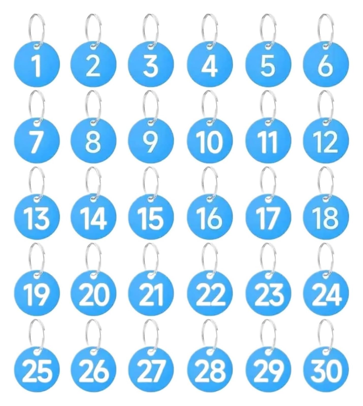 Portachiavi con targhette numerate in metallo e an Targhette numeriche in alluminio Numeri sequenziali blu 1-50 1-100 100-200(1-100)