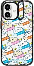 CASETiFY インパクトリングスタンド MagSafe対応 iPhone 16 ケース [キックスタンド / 2mからの落下試験をクリア (MIL規格3倍相当) / Chiikawa Co-Lab] - Chiikawa Chillin' Trio Ice Pop Case - ブラック