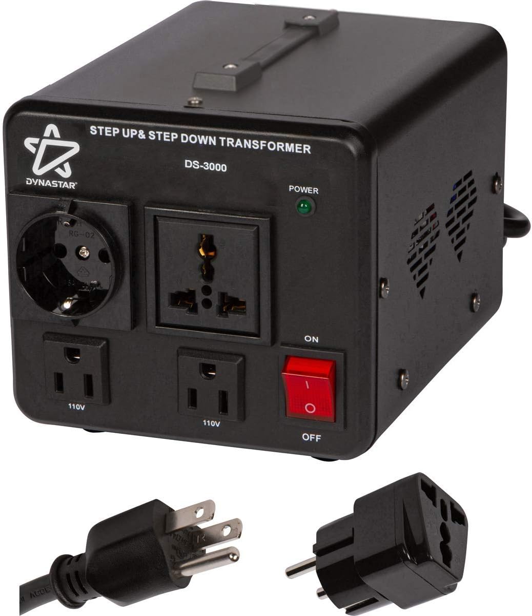 Dynastar Step Up & Step Down Voltage Converter and Transformer, 110-220 to 220-240 Volts; Heavy Duty, Extra Durable Lifetime Coil, 5-Year-Warranty, 3000 Watts