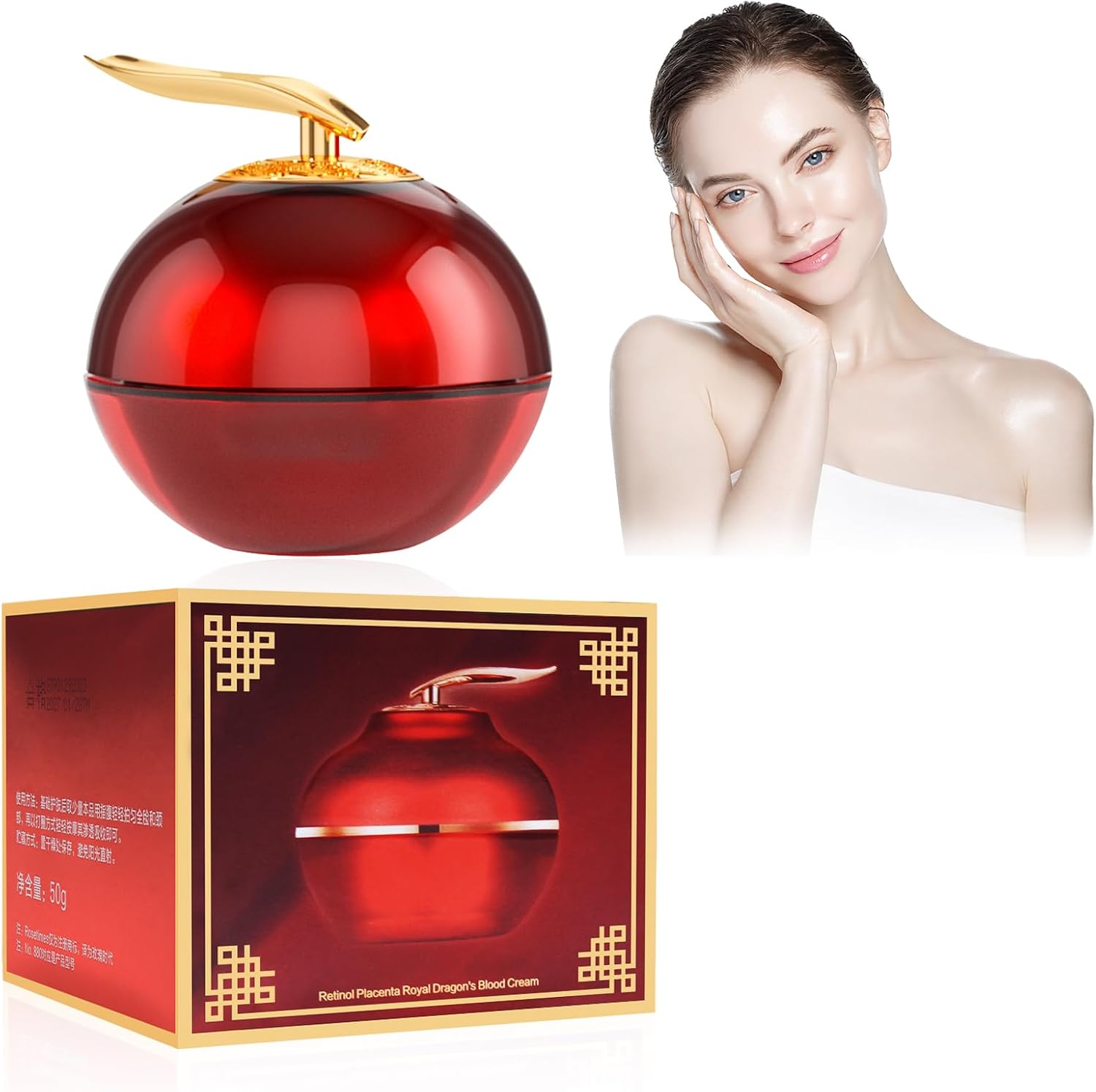 Retinol Placenta Dragon Blood Cream, Pro drakenbloed-gezichtscrème, drakenbloed-balsem, hydrateert en maakt de teint lichter en verbetert de droge en ruwe huid