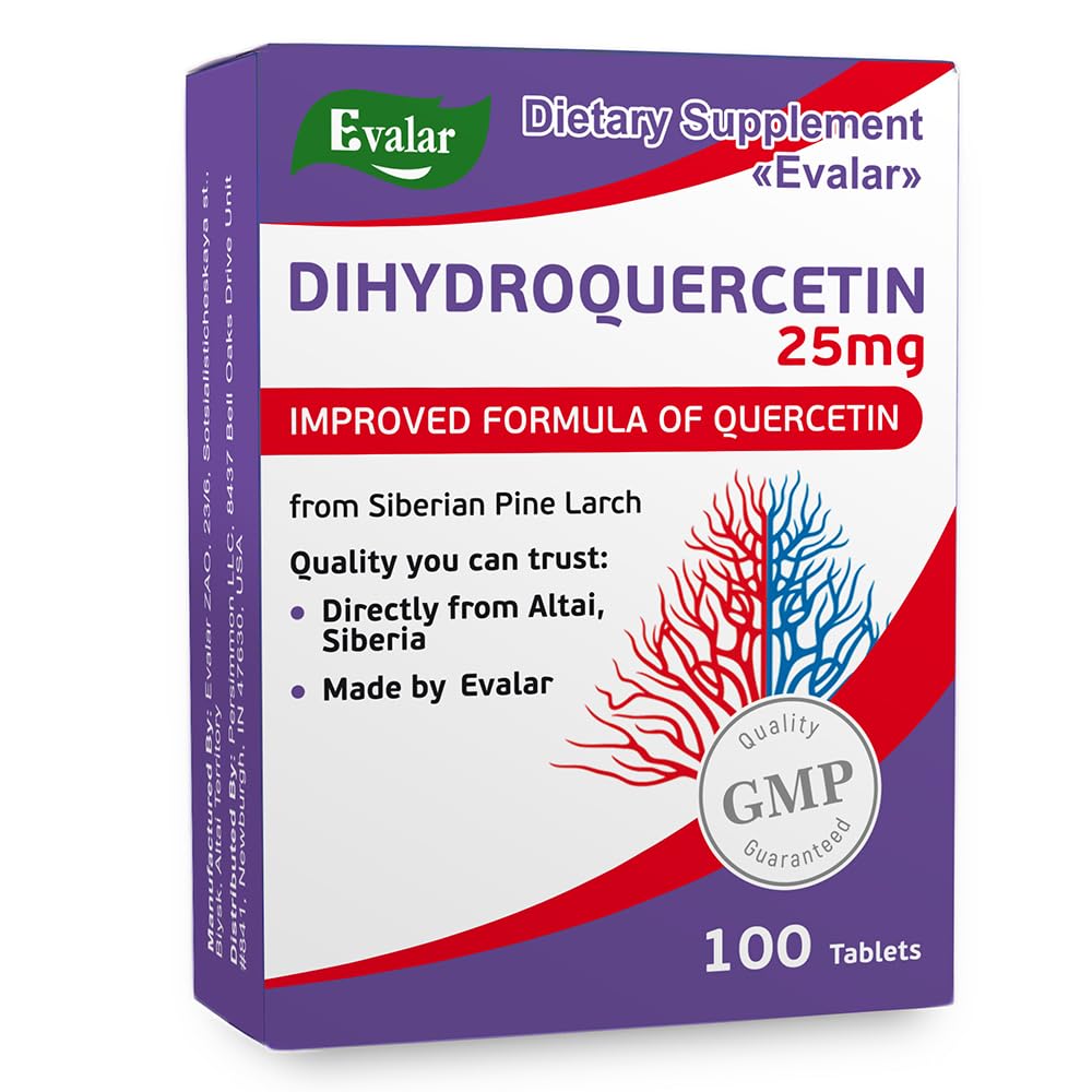 Dihydro Quercetin Siberian Pine Larch Bioflavonoid 100 Tabs Дигидро Кверцитин Эвалар